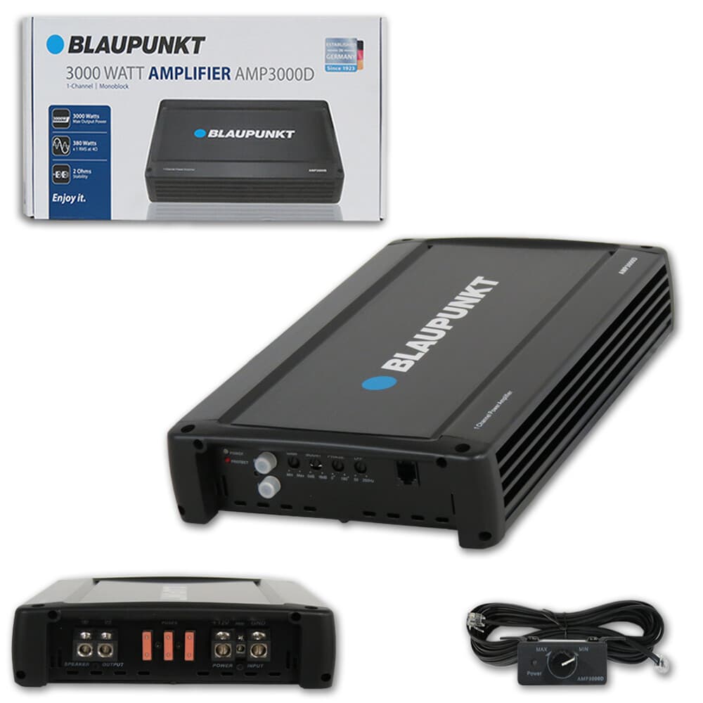BLAUPUNKT AMP3000D CAR AUDIO 1-CHANNEL MONO BLOCK AMP AMPLIFIER 3000W MAX PEAK