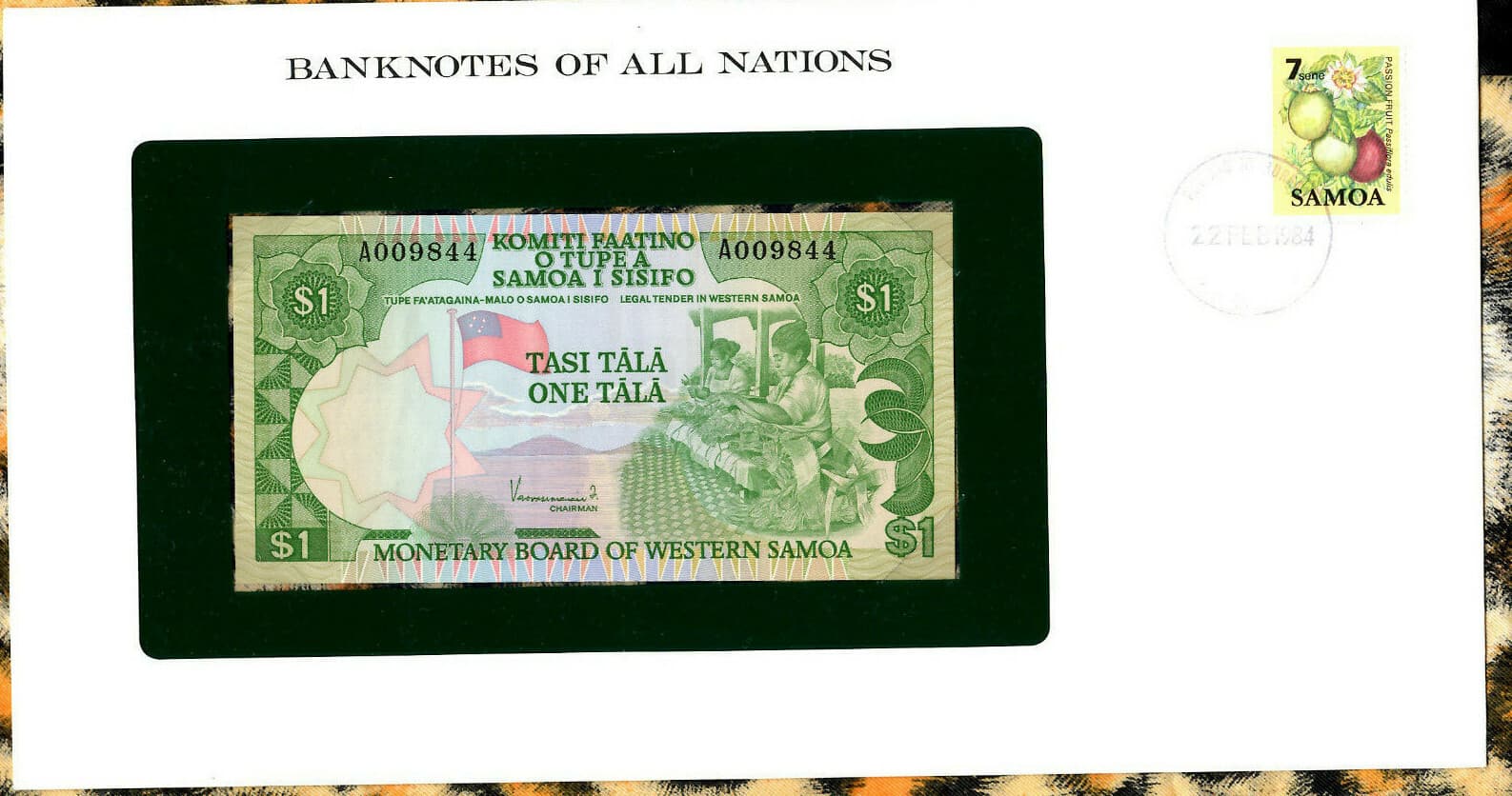 Banknotes of All Nations Western Samoa P-19 1 Tala 1980 UNC Low# A009844