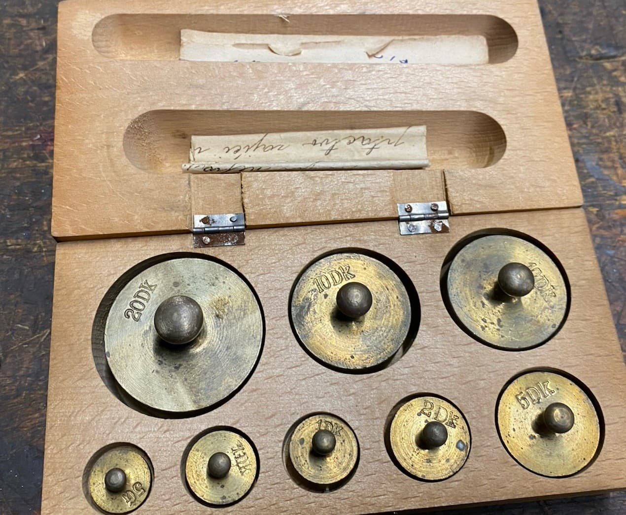 Vintage Brass Ballance scale weights Set