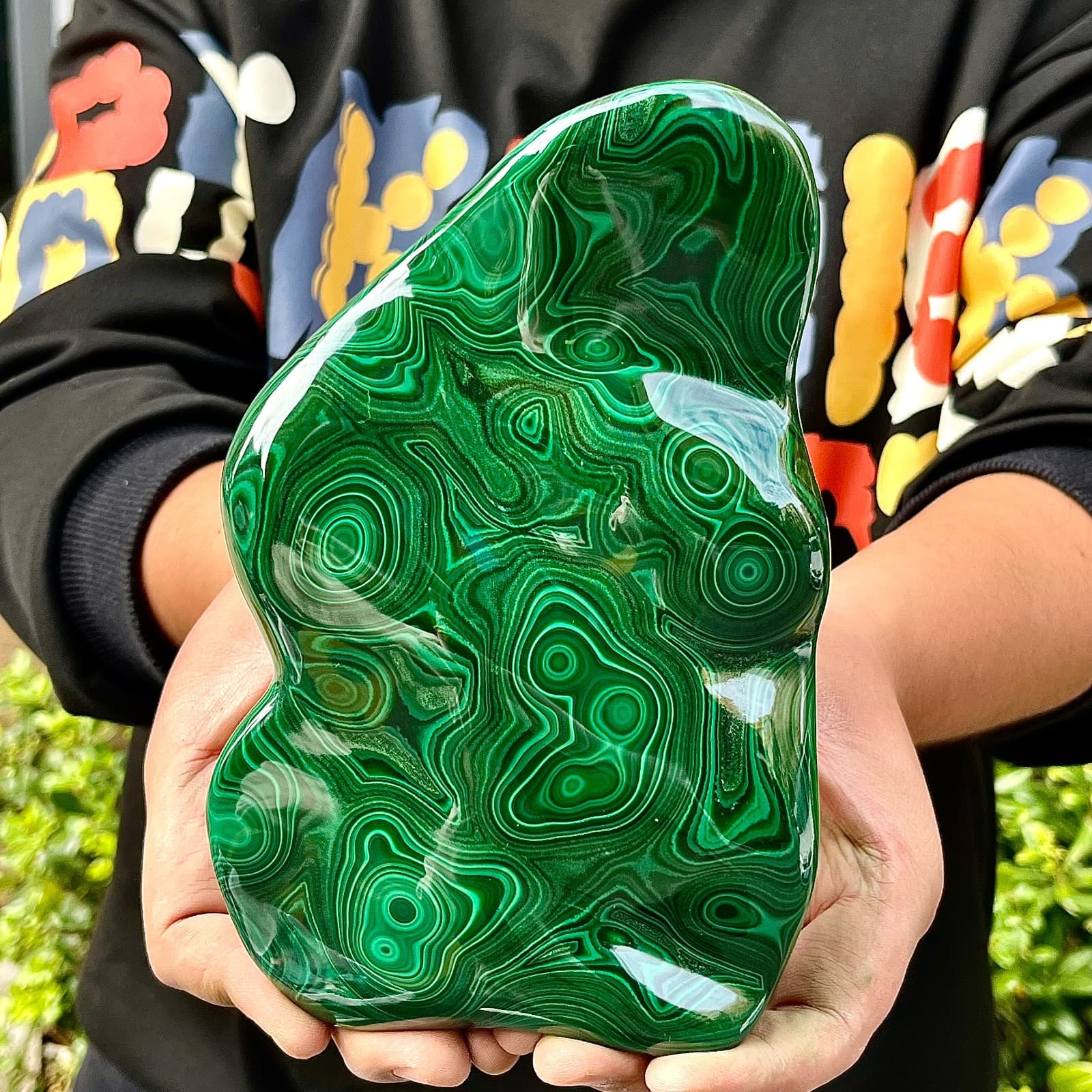 4.03LB Natural glossy Malachite transparent cluster rough mineral sample