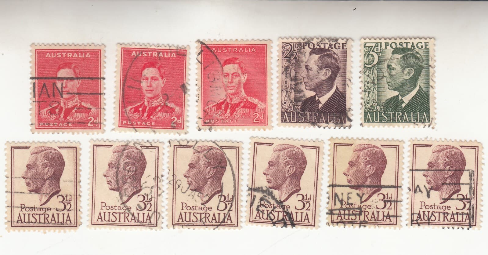 Australia 1937-1951. King George VI. Definitive set. Used