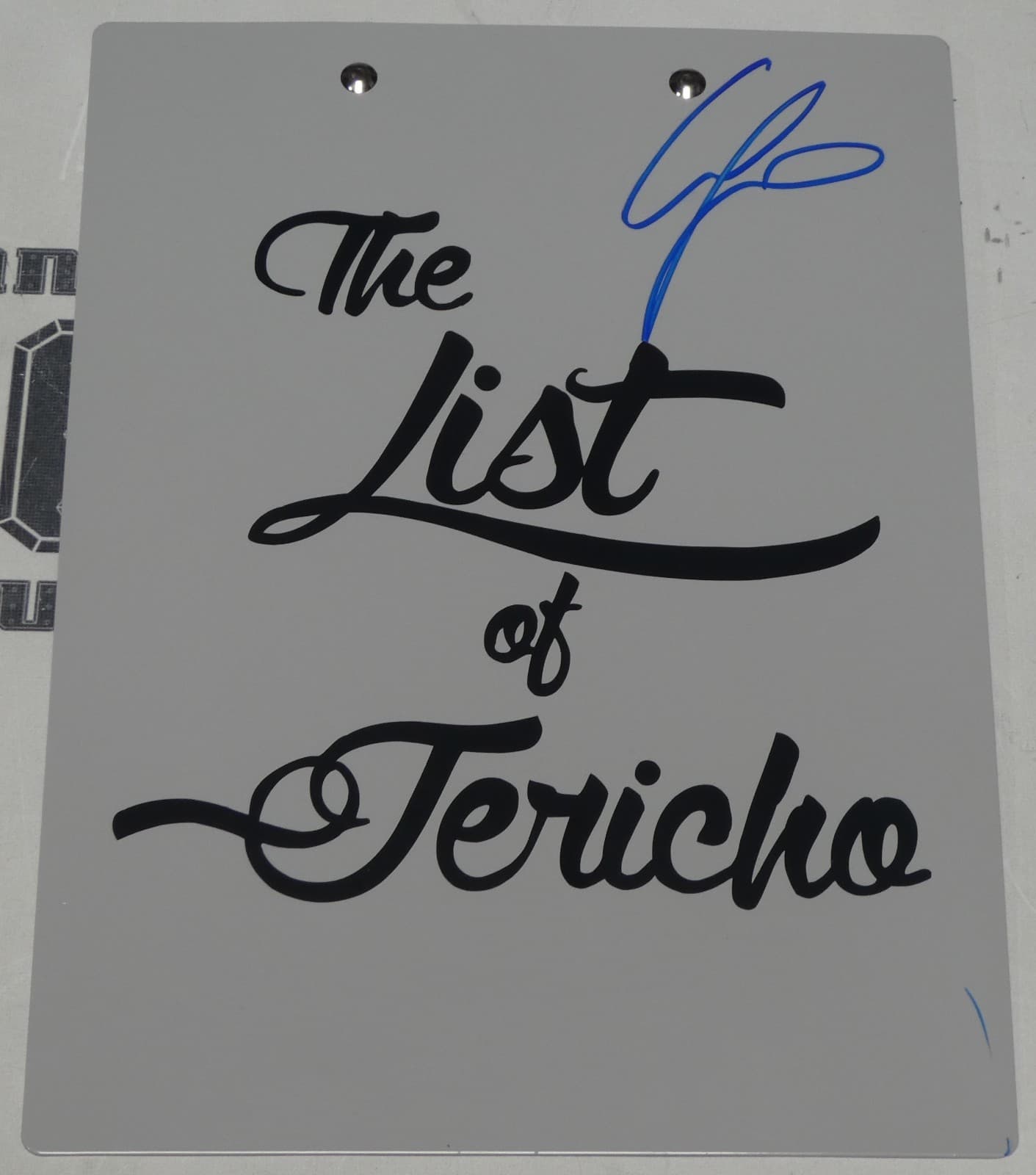 Chris Jericho Signed Official WWE Clipboard BAS COA AEW Autograph The List of ..