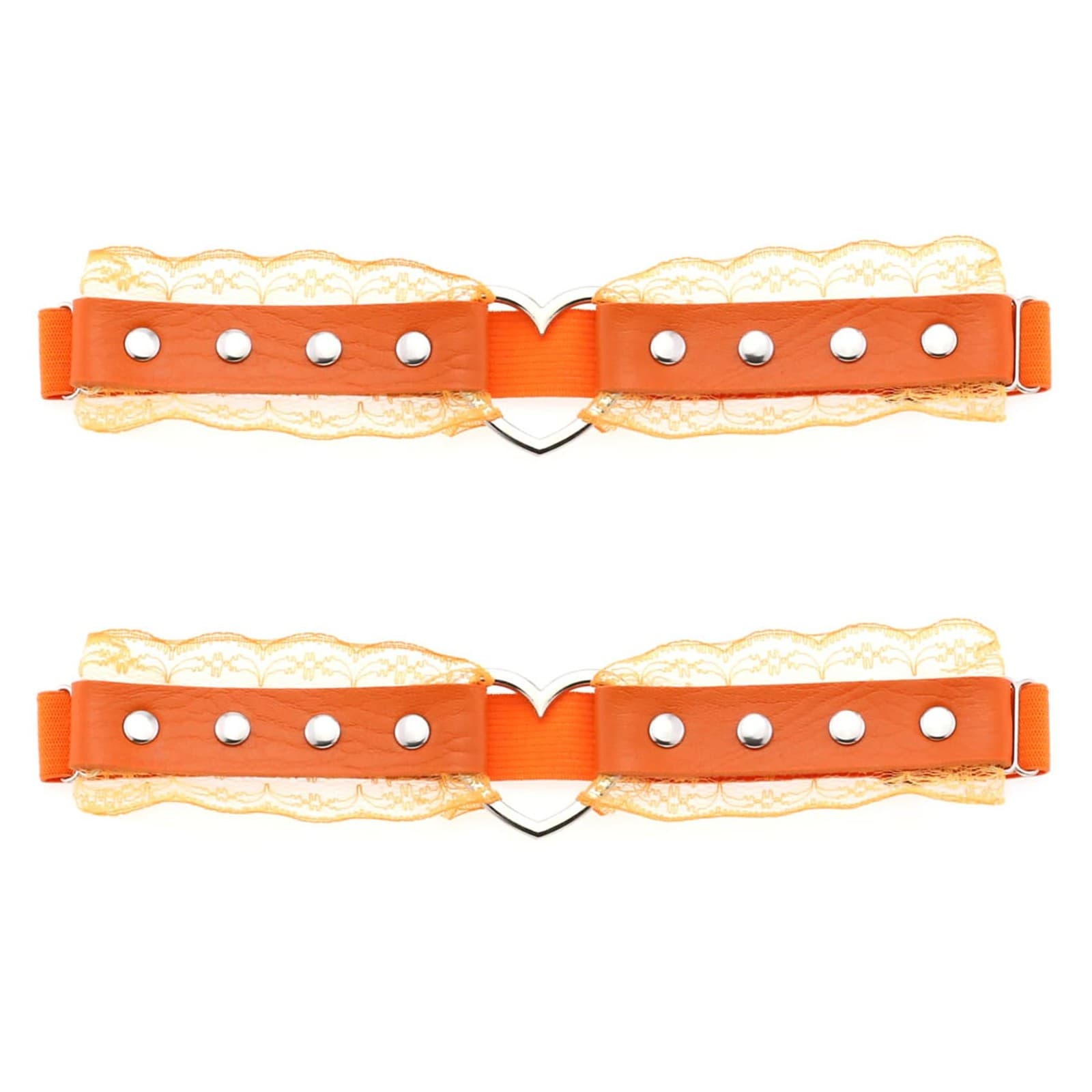 Adjustable Lace Heart-Shaped Thigh Garter 2 PCS Elastic Leg Garters for Women