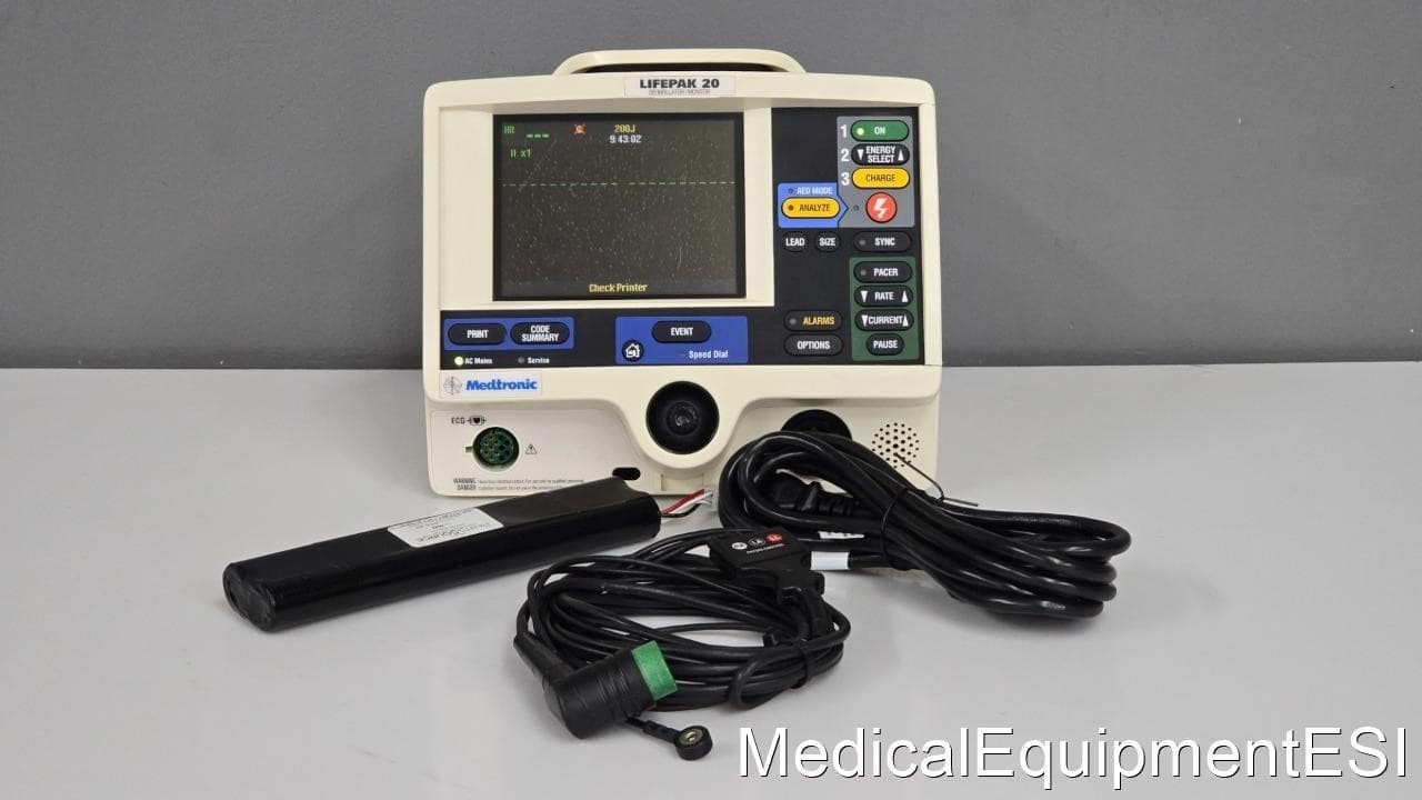 Physio Control Lifepak 20 Biphasic 3 Lead ECG Pacing Analyze