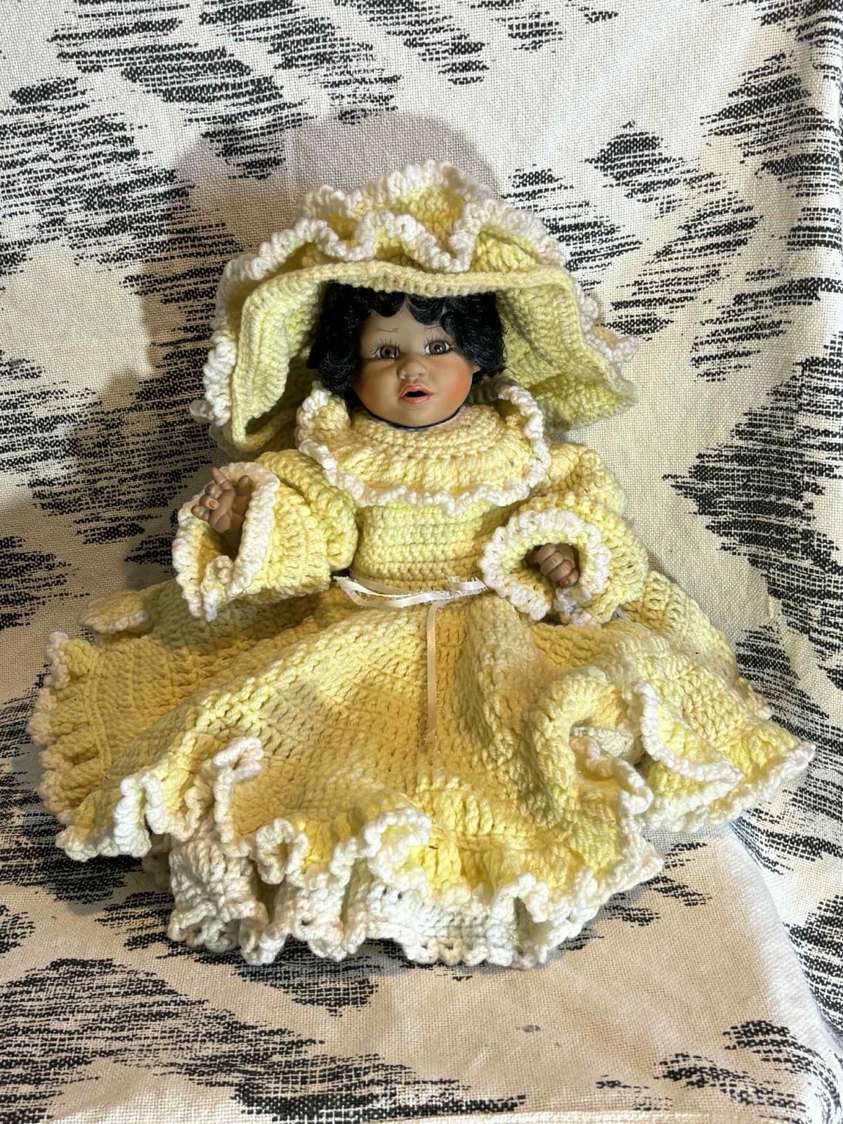 Vintage Haunted Creepy Doll With Outfit Yellow Dress Spooky