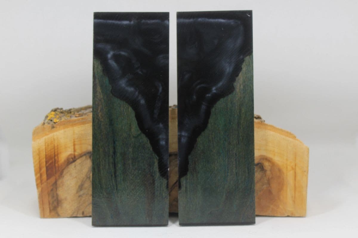 HYBRID STABILIZED DYED MAPLE ONYX CUSTOM COMPOSITE KNIFE HANDLE MATERIAL (7498)