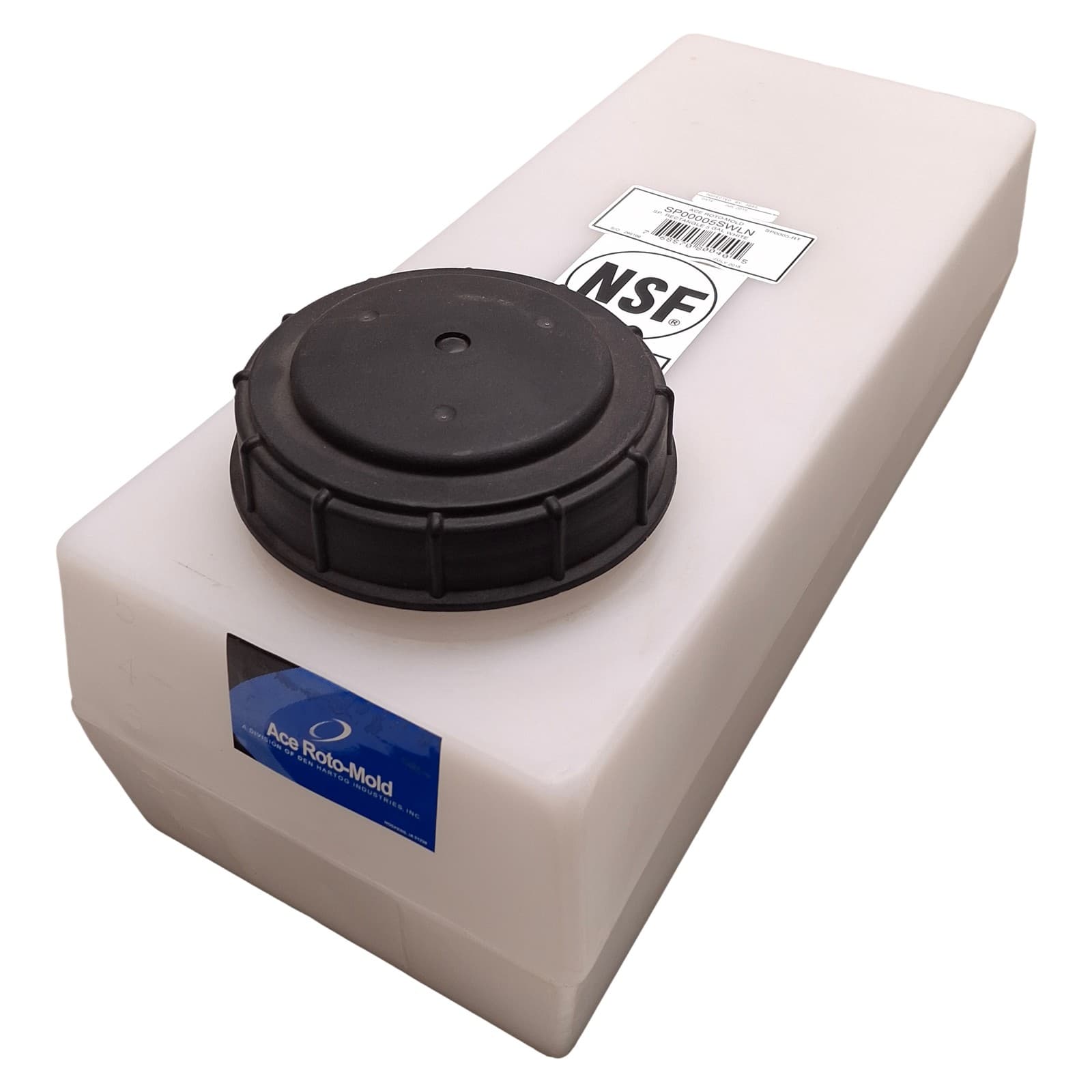 Ace Roto-Mold SP0005-RT Rectangle Tank-Flat Bottom 5gal Capacity, ø5" Lid