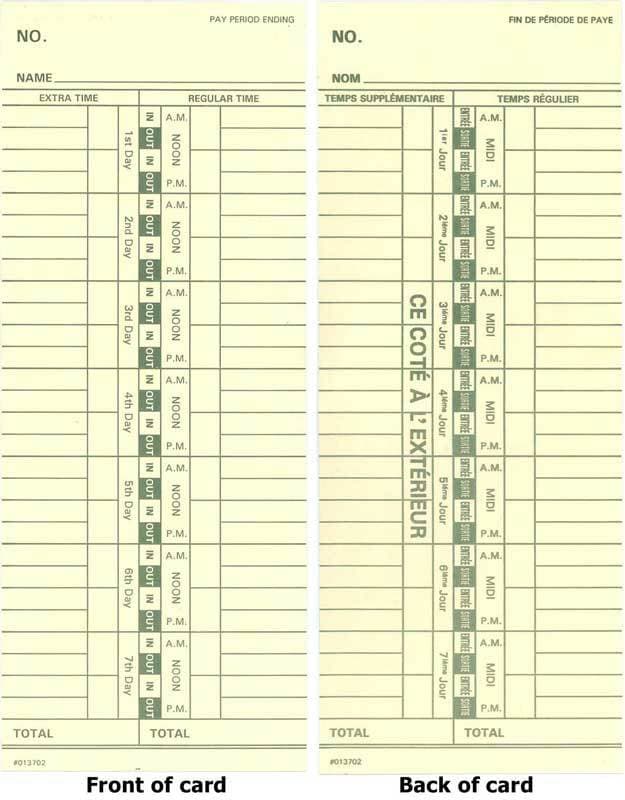 500 ROYAL TC100 TIME RECORDER TIMECLOCK CARDS TIMECARDS