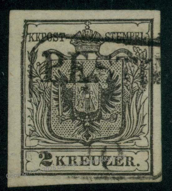 Austria Hungary 2Kr Mi2 TIa Ferchenbauer PF3 Pesth Slope Frame Variety 39660