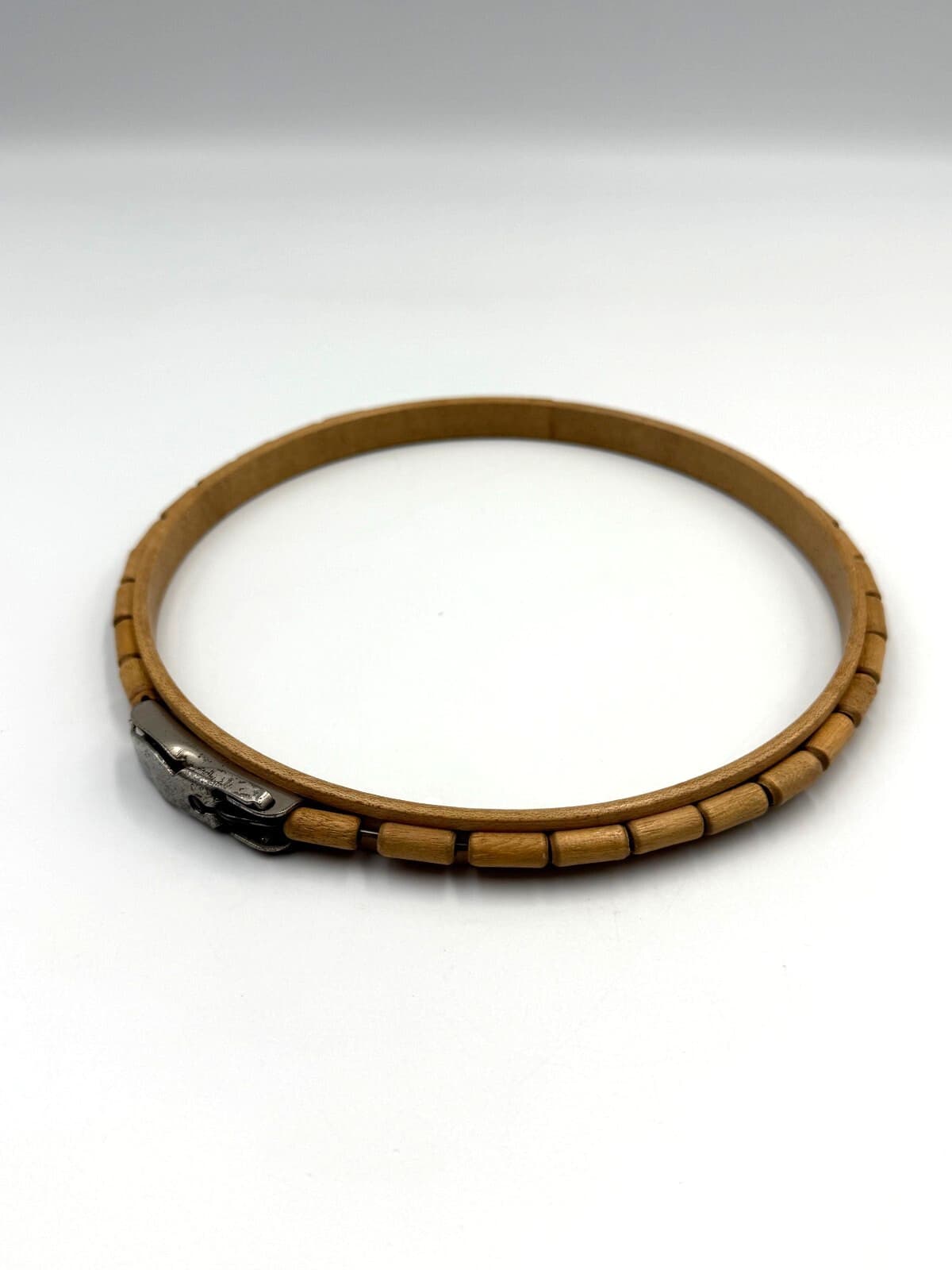 Vintage Wood Bead Latch Lock Tension 6" Embroidery Hoop, HTF
