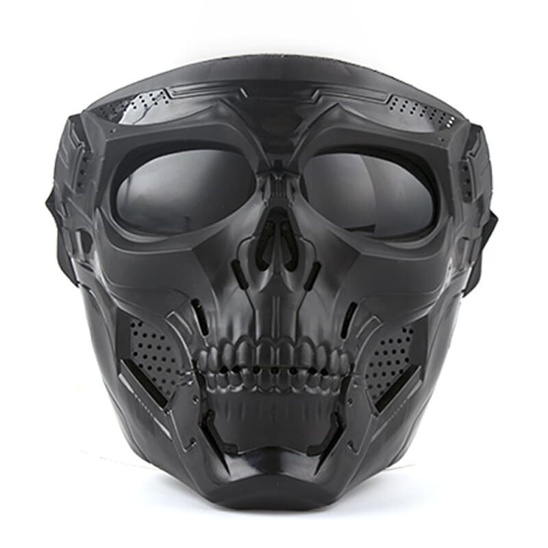 Black Skull Full Face Mask Motorcycle Riding Protective Goggle Eye Protection US