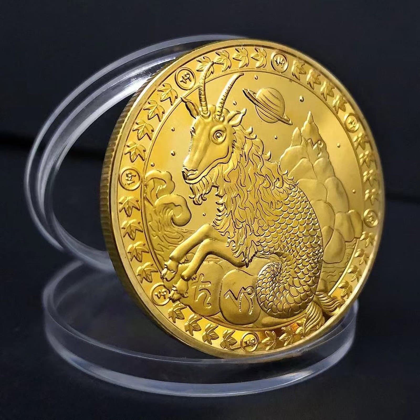 Capricorn Zodiac Horoscope Gold Plated Collectors Coin