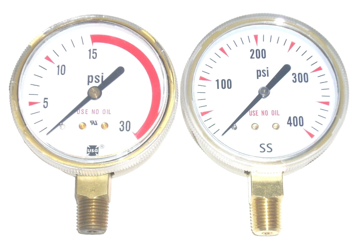 Acetylene Regulator Gauge Set 2 1/2" Dia 1/4" NPT for Welding & Cutting