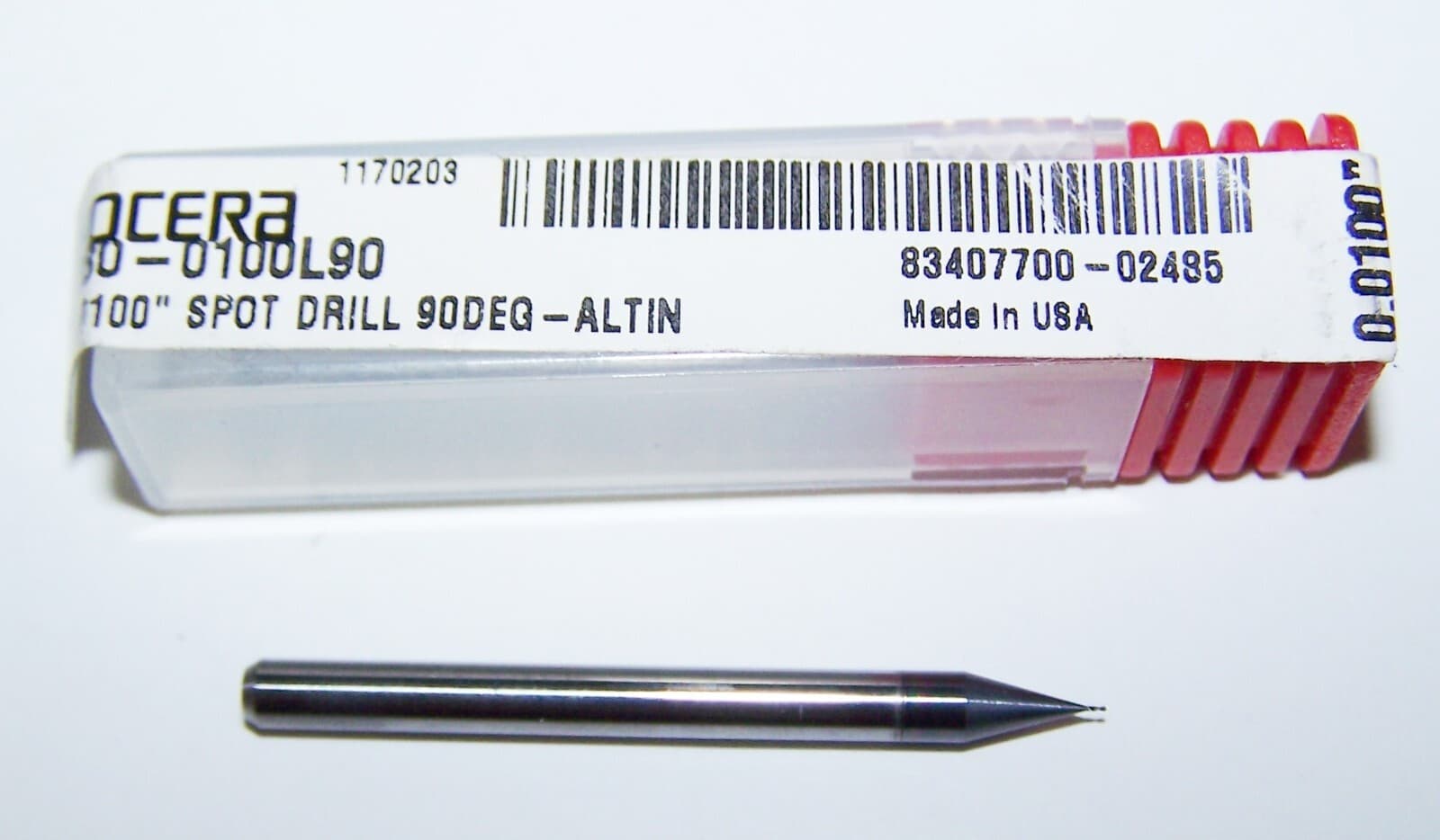 .010" MICRO SPOT DRILL 90 DEGREE CARBIDE ALTIN KYOCERA 080-0100L90