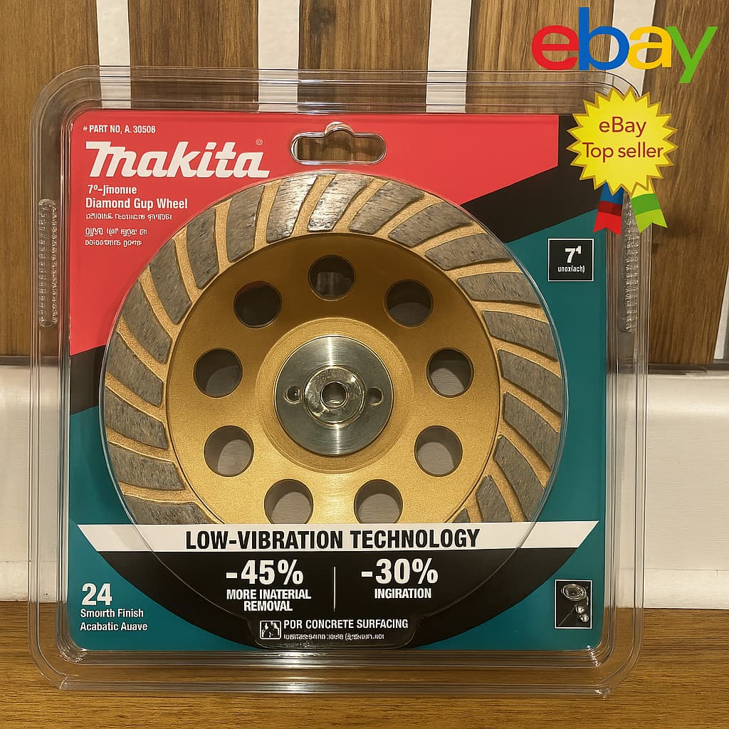 NEW Makita A-96425 24 Segment Turbo Anti-Vibration Diamond Cup Wheel, 7"