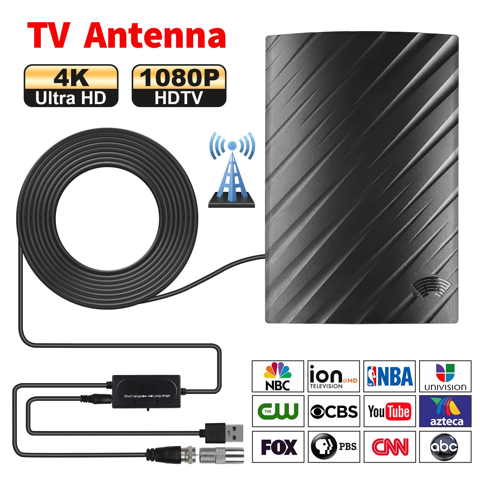 5600 Miles Digital TV Antenna 1080P 4K Waterproof HDTV Amplified Outdoor Indoor