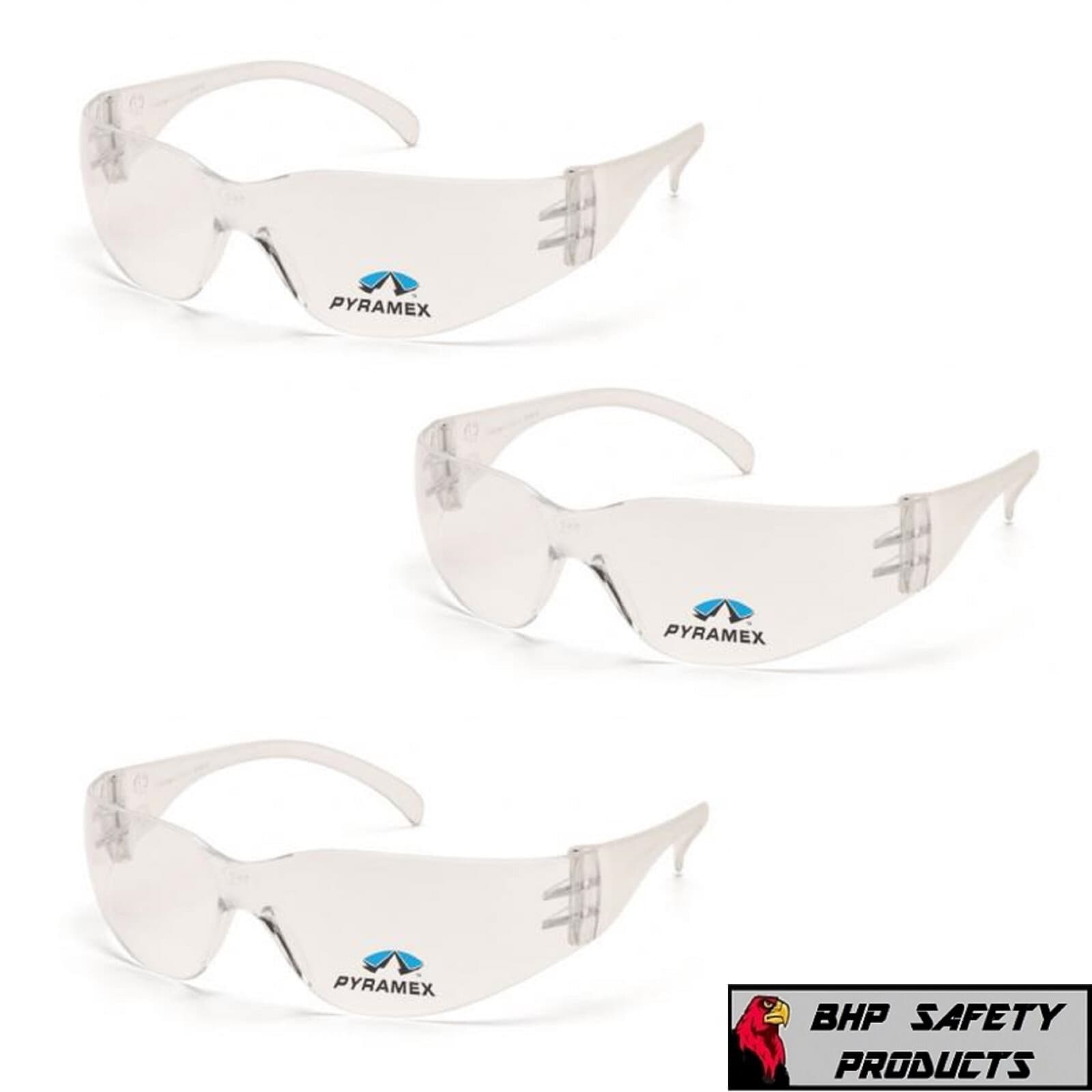 (3 PAIR) PYRAMEX INTRUDER READER SAFETY GLASSES BIFOCAL 2.0 CLEAR LENS S4110R20