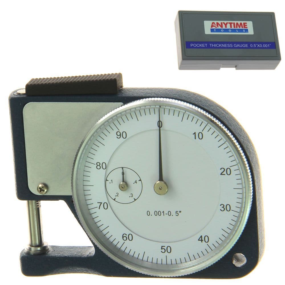 Pocket Thickness Gauge 0.5"/0.001" Gage Micrometer Caliper Quick Paper Measure
