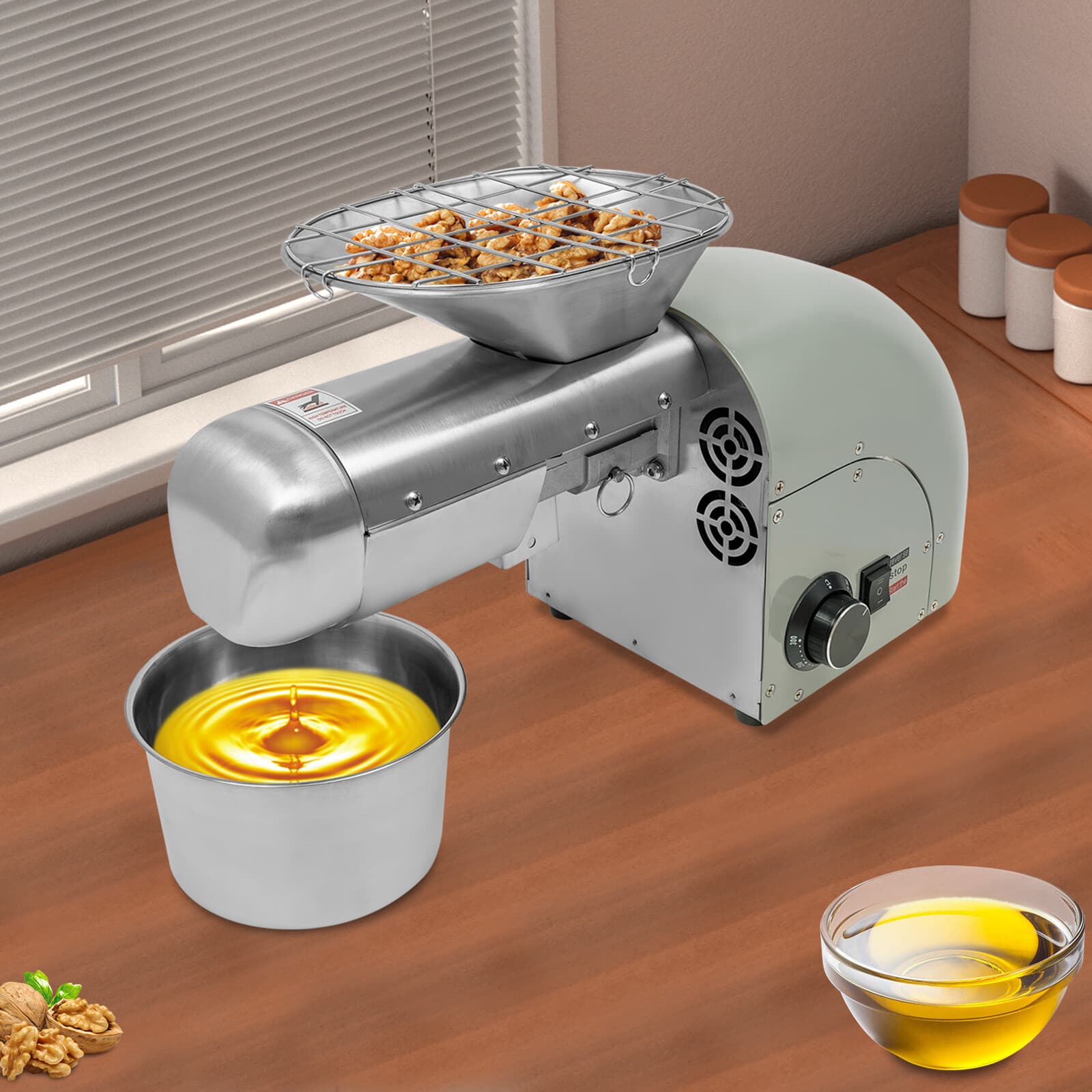 Tabletop Electric Peanut Sesame Oil Extraction Machine Oil Press Machine 1250W