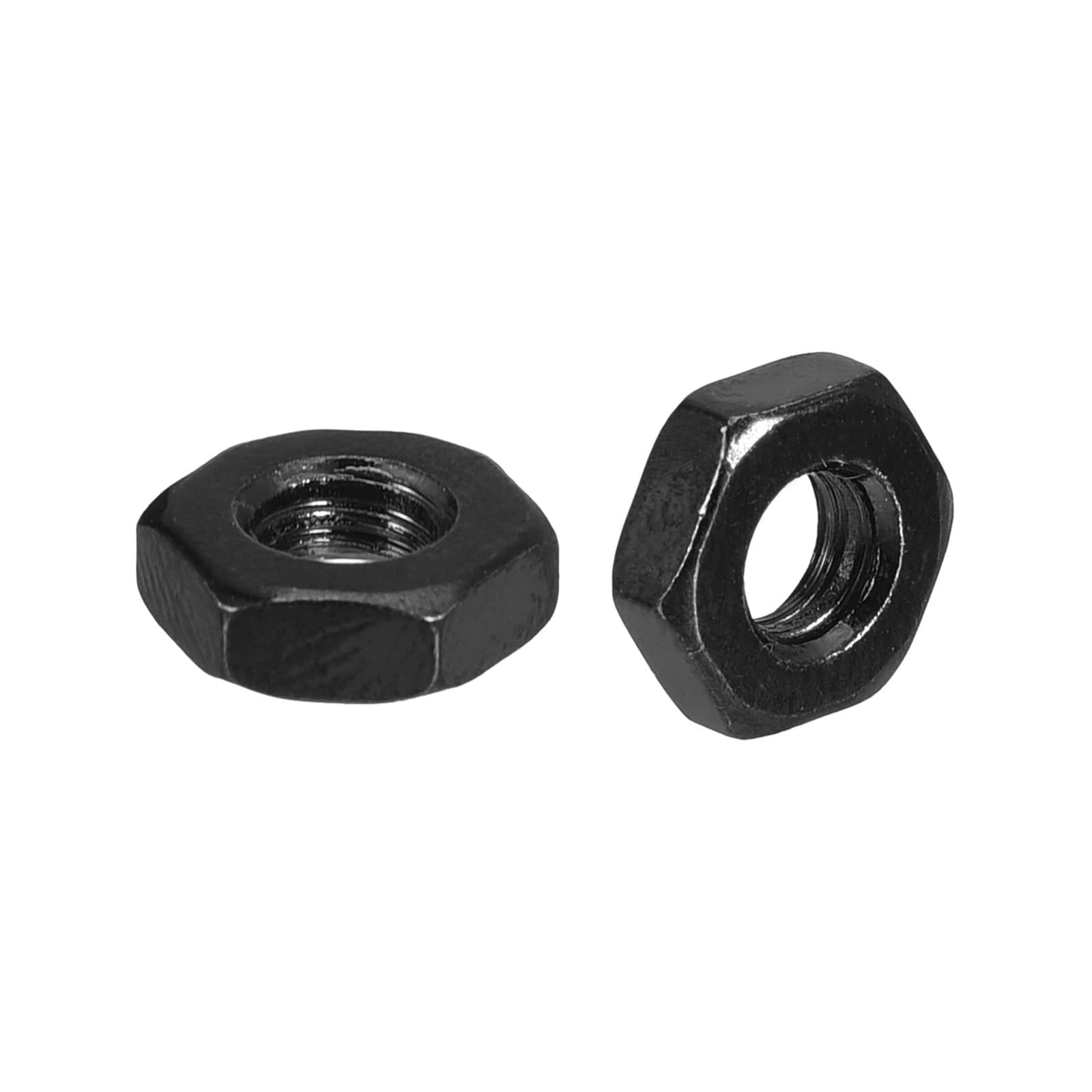 Hex Nuts (1/4"-28) 100Pcs Carbon Steel Fine Thread Black Oxide Nut Black