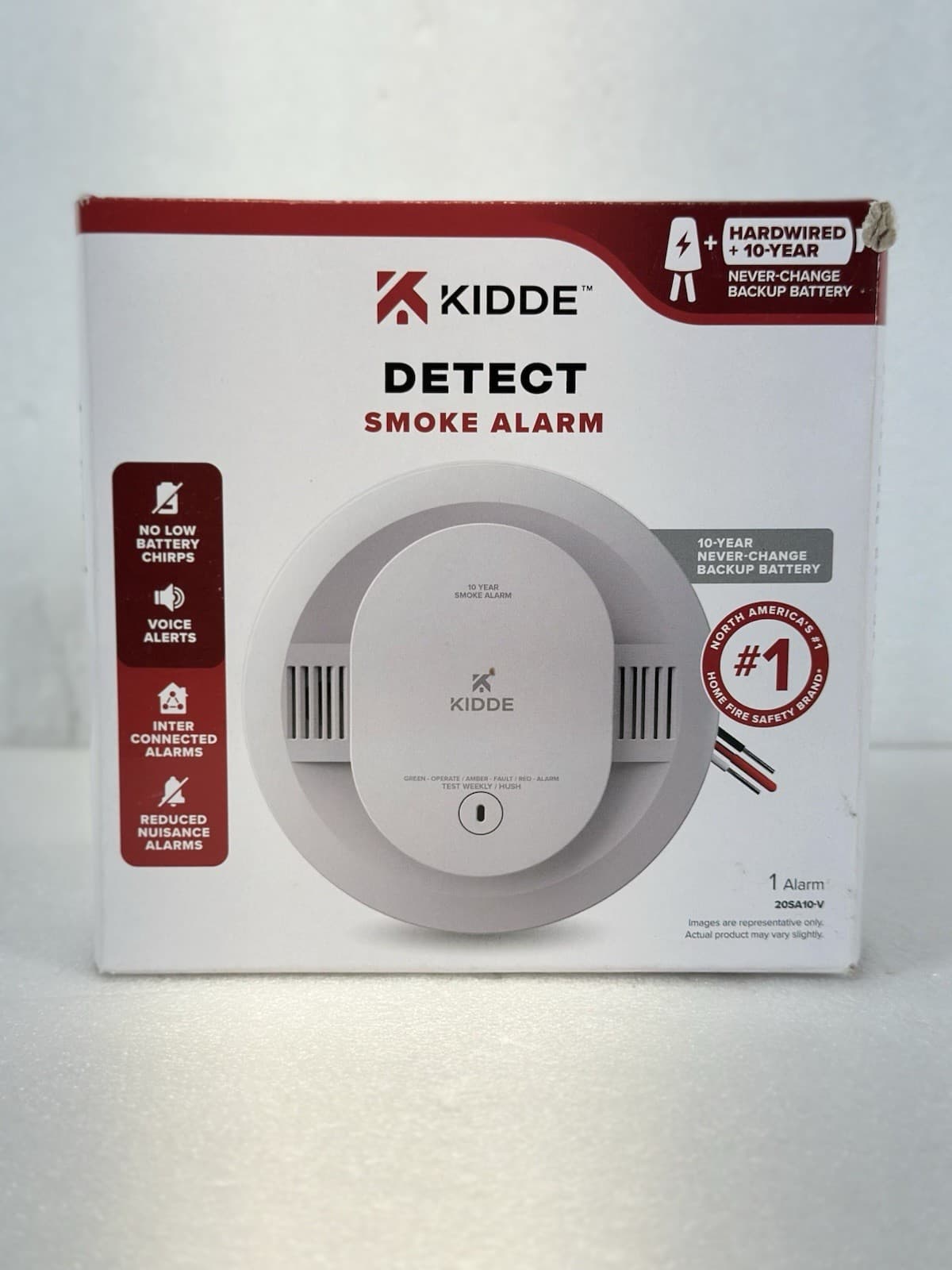 Kidde 20SA10-V Hardwired Interconnected Smoke Detector with Photoelectric Sensor