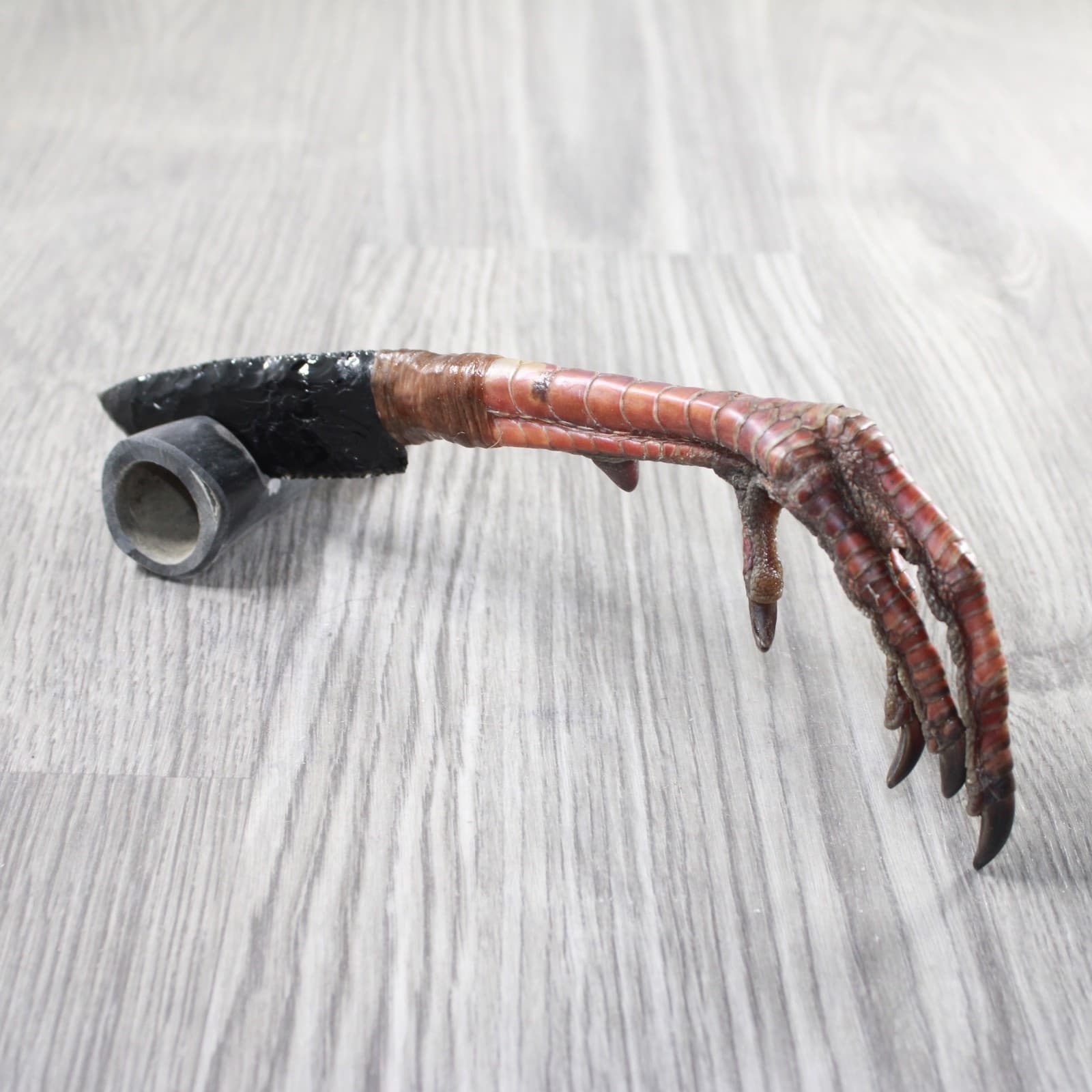 Turkey Foot Handle Obsidian Blade Ornamental Knife #935n Mountain Man Knife