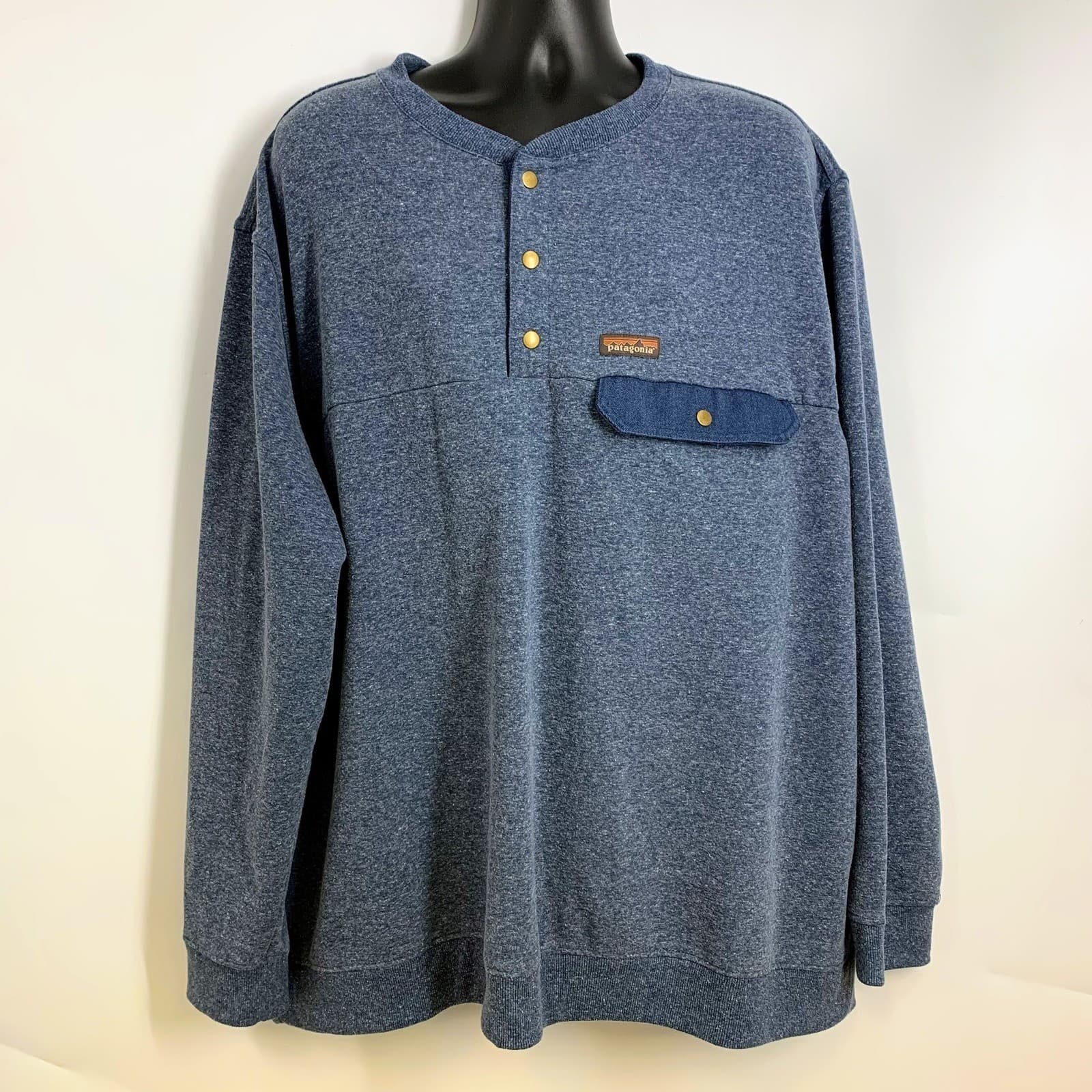 Patagonia Mens Hemp Blend Pocket Pullover Shirt Size 3XL