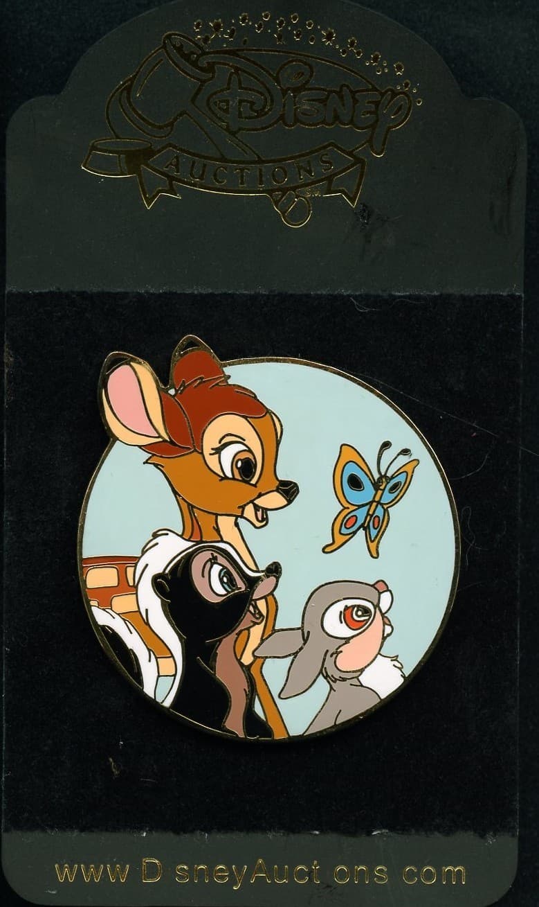 DA Disney Auctions Bambi Thumper, and Flower w/ Butterfly Profile LE 250 Pin