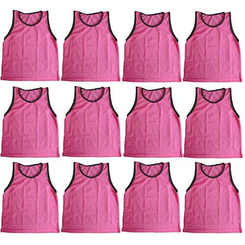 12 SCRIMMAGE VESTS PINNIES SOCCER ADULT PINK ~ NEW!