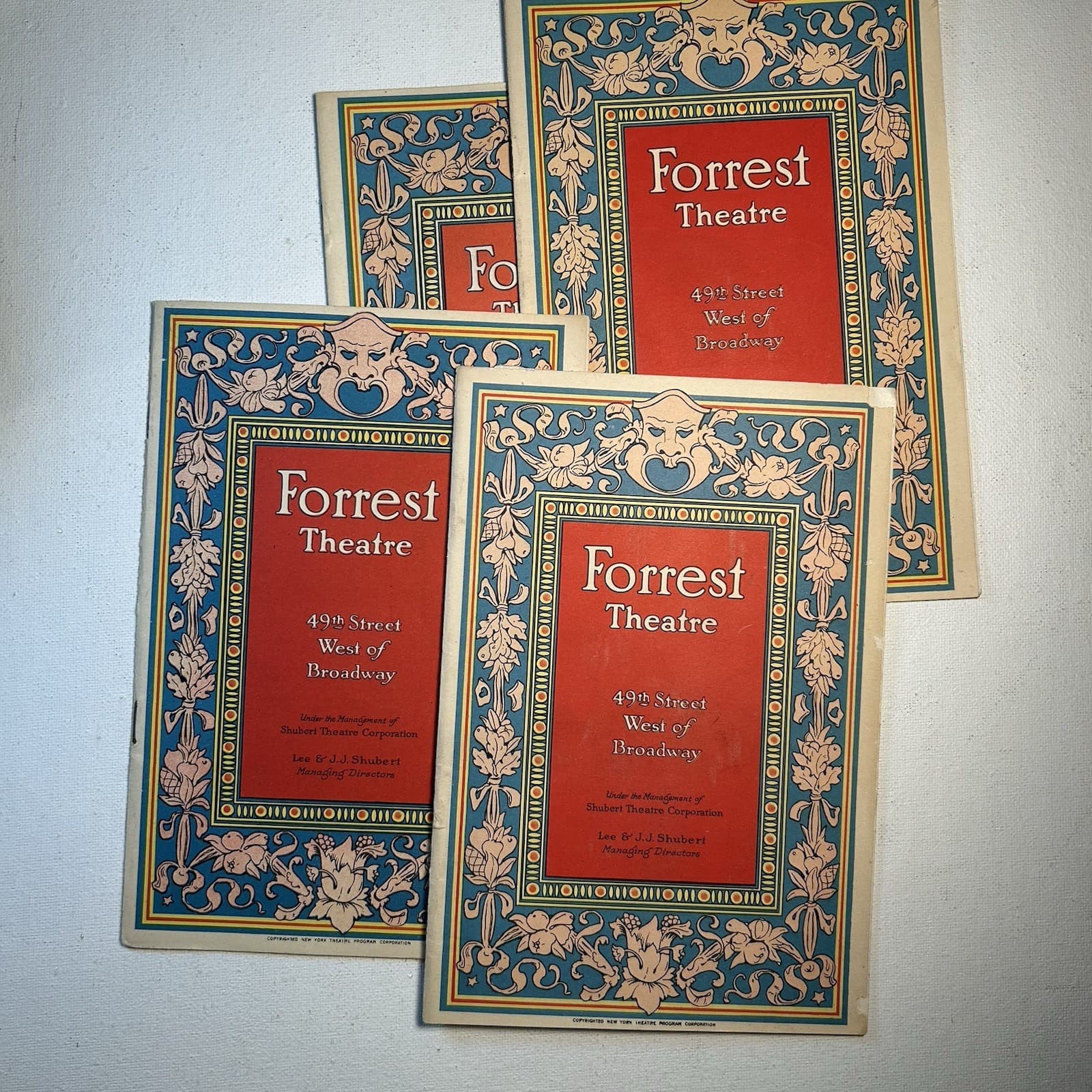 Forrest Theatre 49th Street program booklets 4 diff. 1927-1928 vintage NYC film