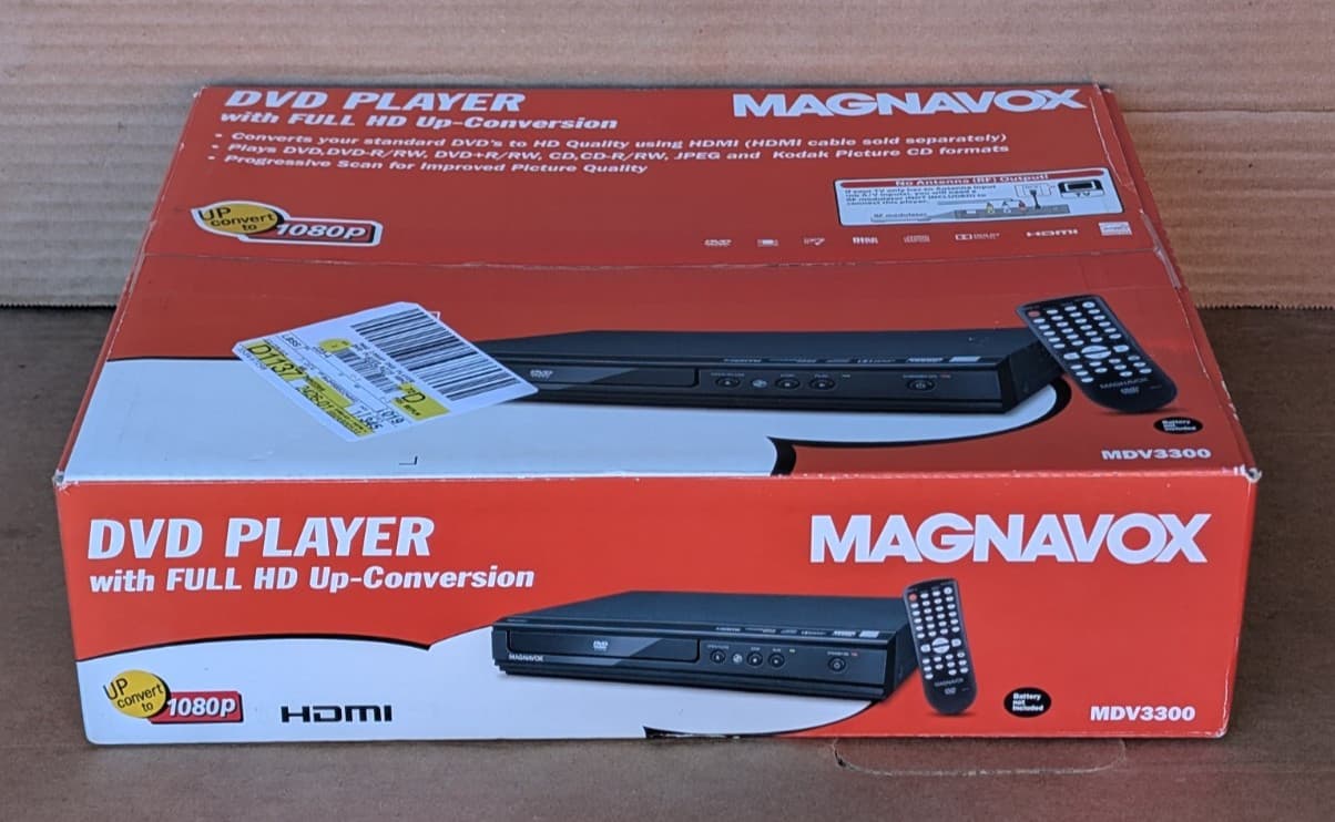 MAGNAVOX MDV3300 DVD PLAYER REPRODUCTOR FULL HD UP-CONVERSION HDMI - NEW, SEALED