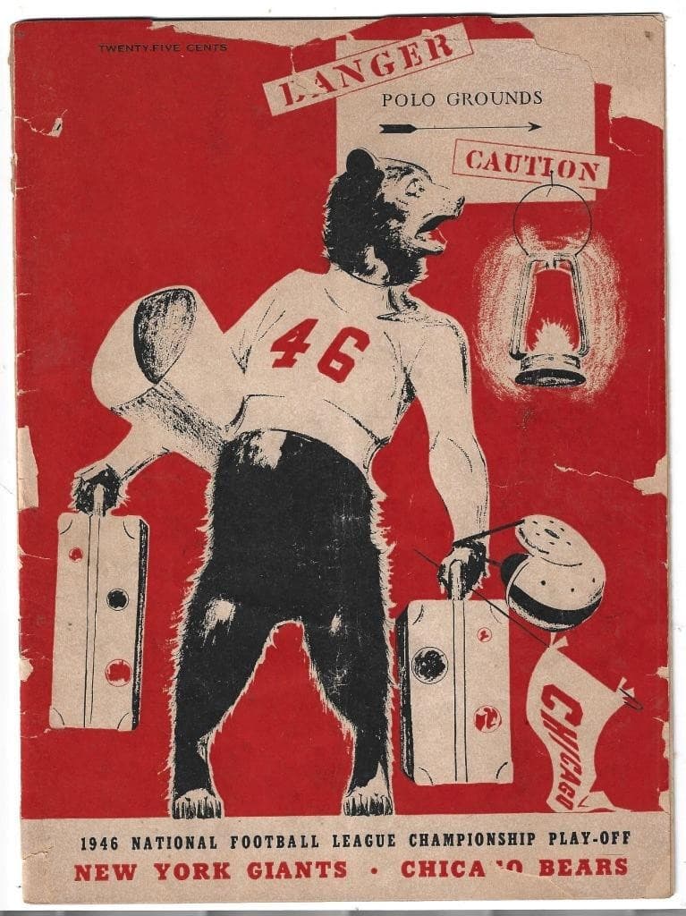 1946 NFL Championship (NY Giants vs. Chicago Bears) Official Program