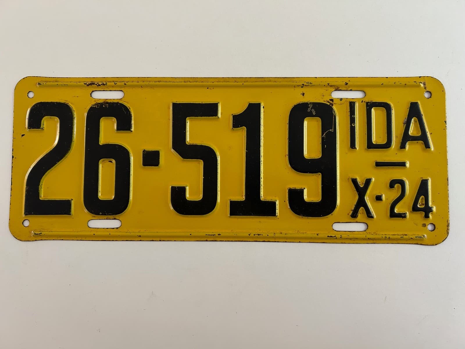 1924 Idaho License Plate Nice All Original Paint