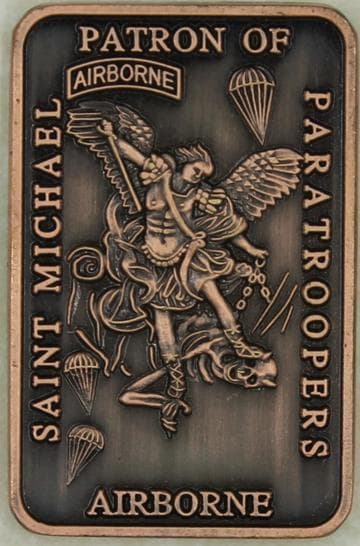 Saint Michael Patron Saint of Paratroopers Copper Army Airborne Challenge Coin