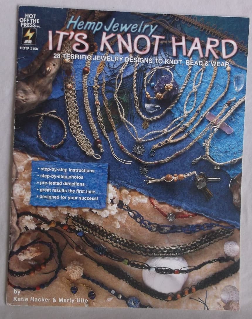 IT'S KNOT HARD hemp jewelry pattern leaflet 28 designs 1997 macrame