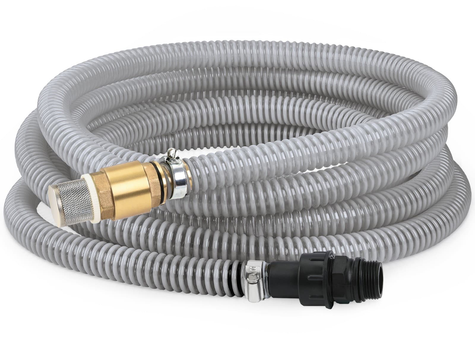 FLUENTPOWER 23FT x 1" Suction Hose Kit with Brass Fitting Check Valve, NPT 1"