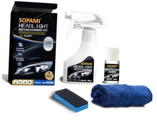 Automotive Headlight Restoration Kit, Headlamp Headlight Cleaner Restores