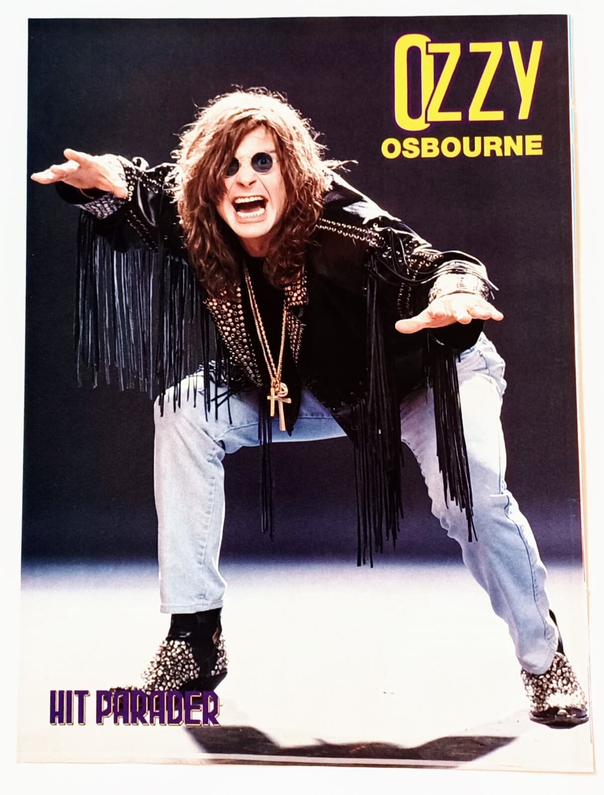 OZZY OSBOURNE~ORIG 1992 POSTER~VINTAGE PRINT FULL PAGE MAGAZINE PINUP CLIPPING