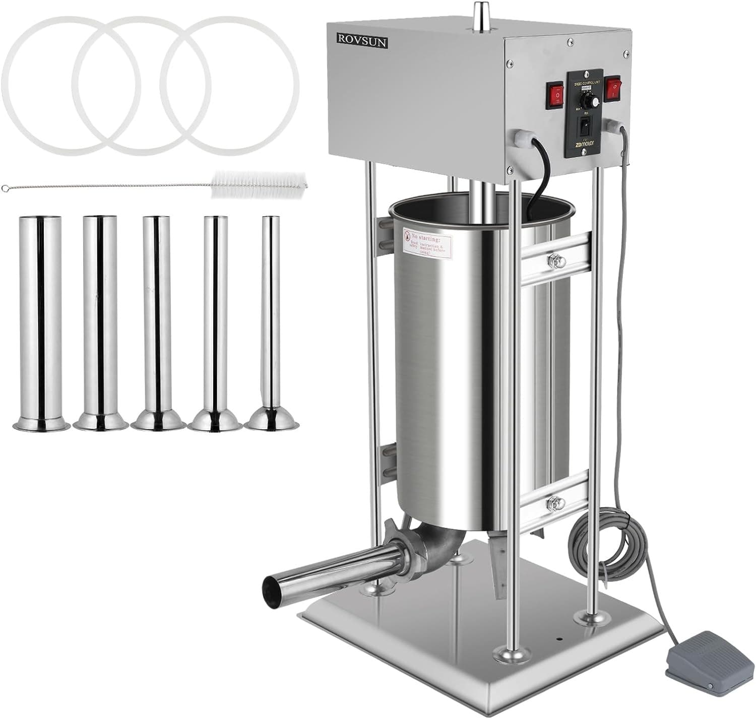 Vertical Electric Adjustable Speed Sausage Filler Stuffer, 15.4LBS/10L Capacity