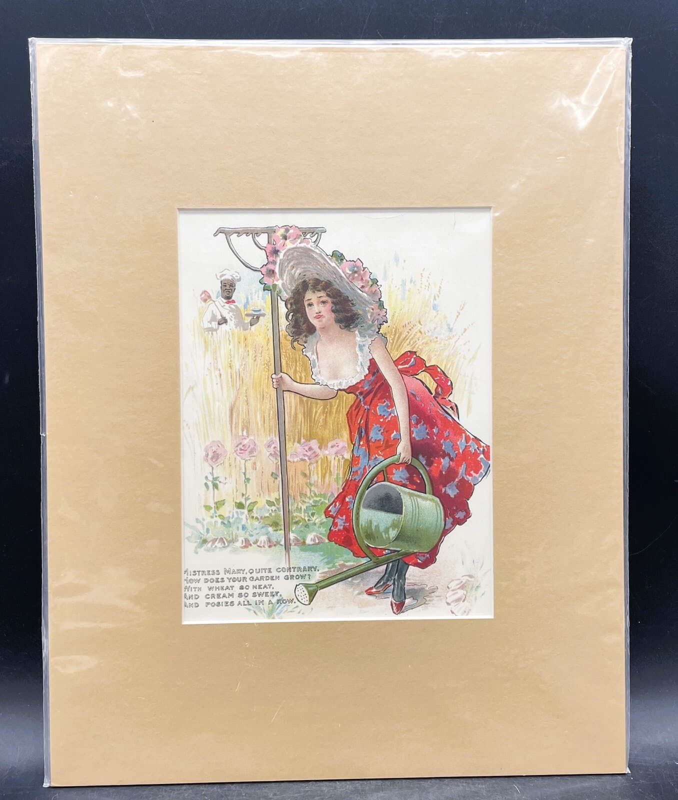 1902 Cream of Wheat Magazine Ad Mistress Mary Matted
