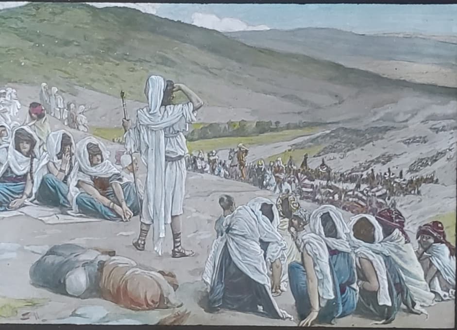 Jacob Sees Esau Coming To Meet Him, James Tissot, Magic Lantern Glass Slide