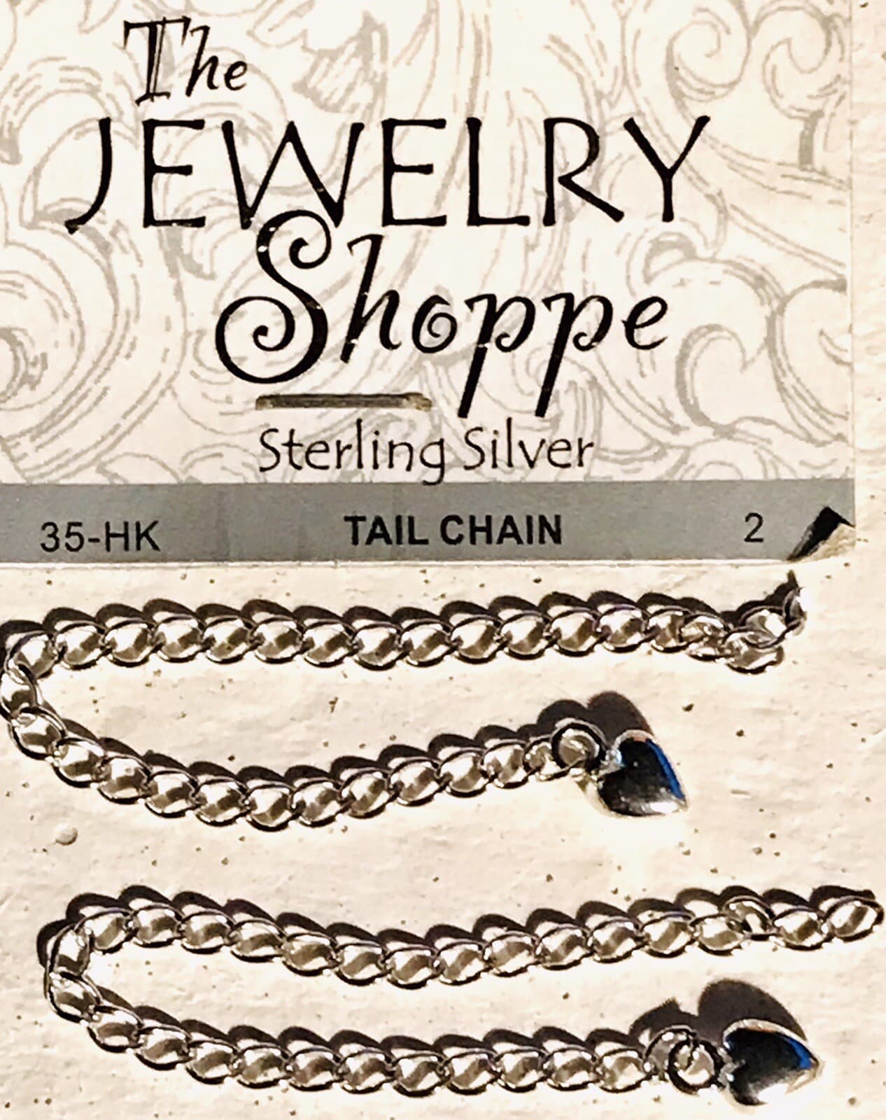 Sterling Silver Heart Tail Chains 2