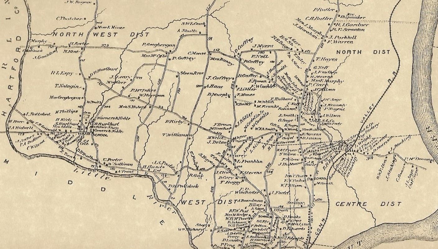 Cromwell Goodrich Heights North Cromwell CT 1874 Maps Homeowners Names Shown