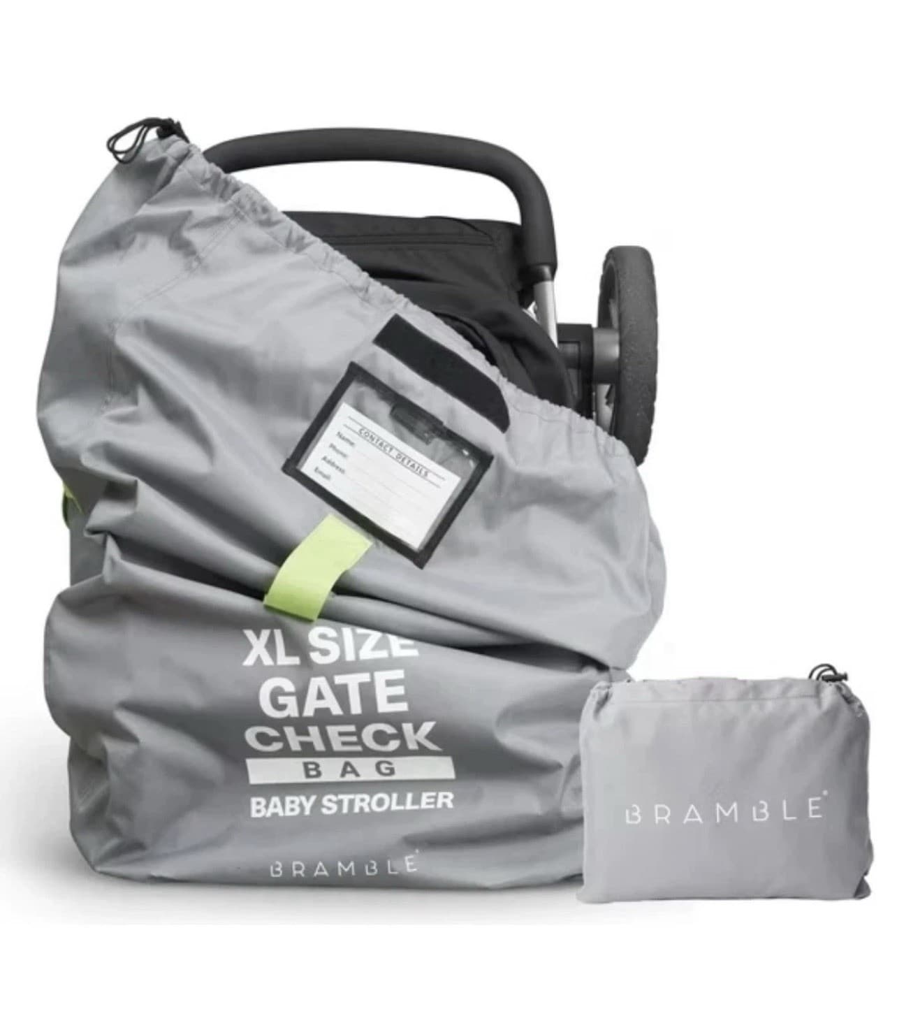 Bramble XL Stroller Gate Check Bag Grey – Waterproof Travel Cover for Strollers