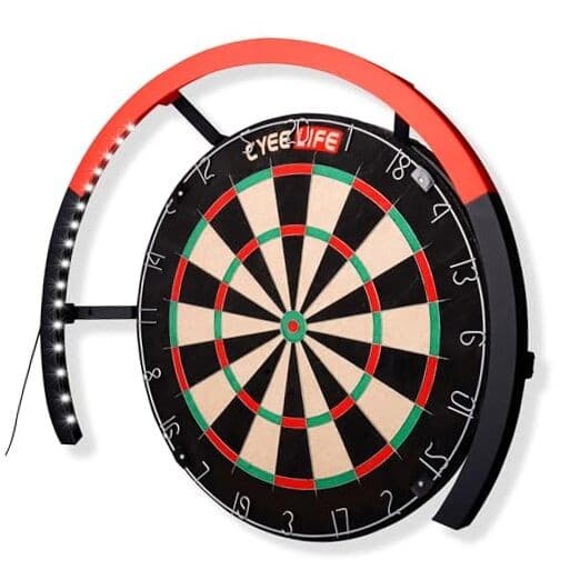 Dartboard Lighting System, White LED Dartboard 270° black and red