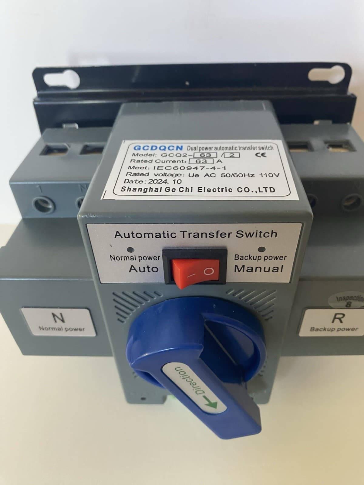 2P/63A Dual Power Transfer Switch Generator Automatic Changeover Switch AC110V