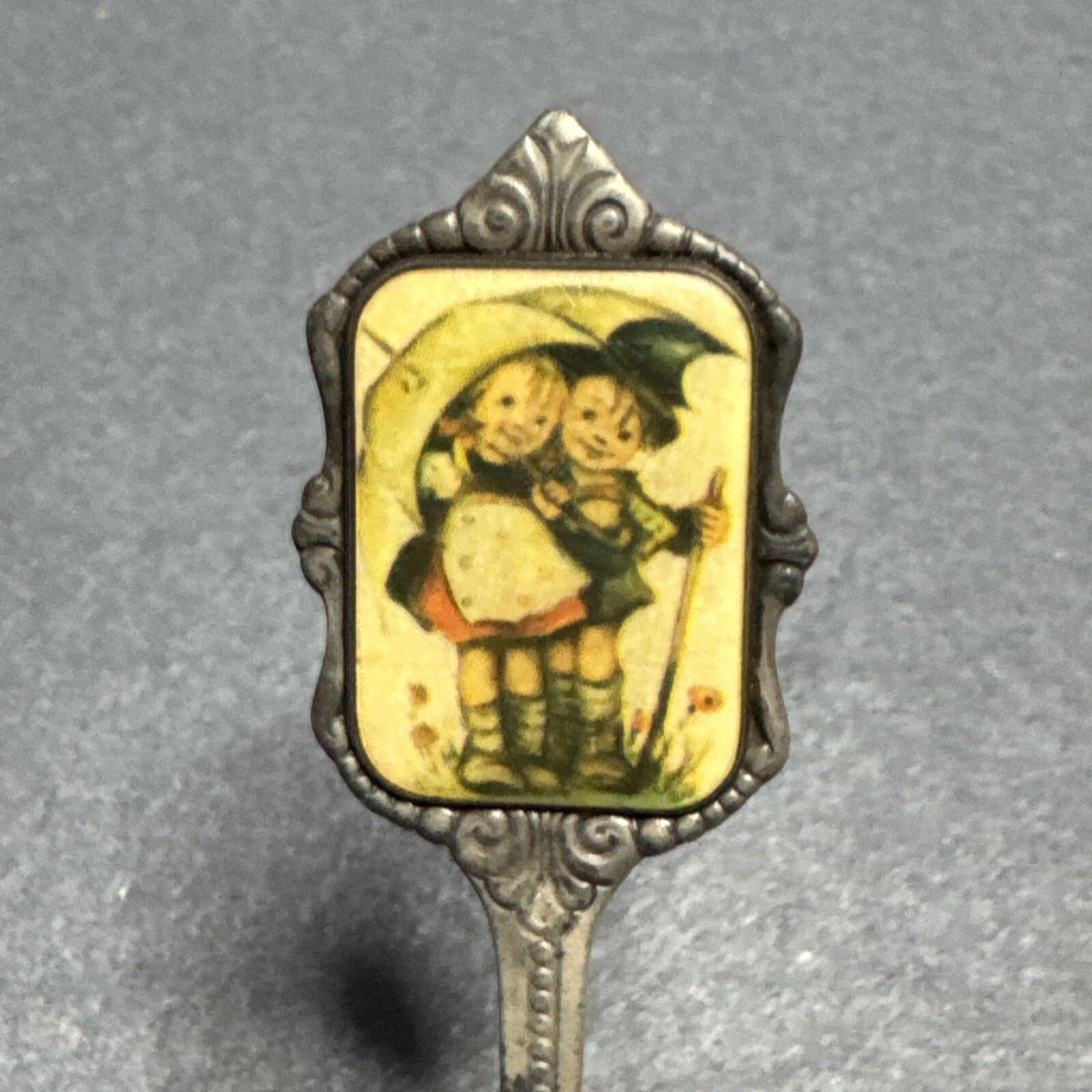Hummel Silver Plate Spoon 1st Edition 1980 Vintage Germany Boy Girl Umbrella