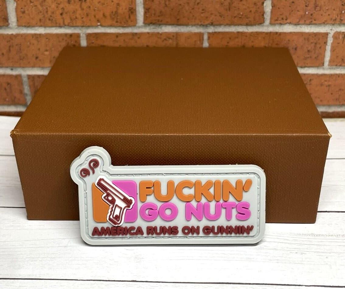 PVC Tactical Morale Patch - F**ckin Go Nuts Patch - Hook Backed Morale Gun Patch