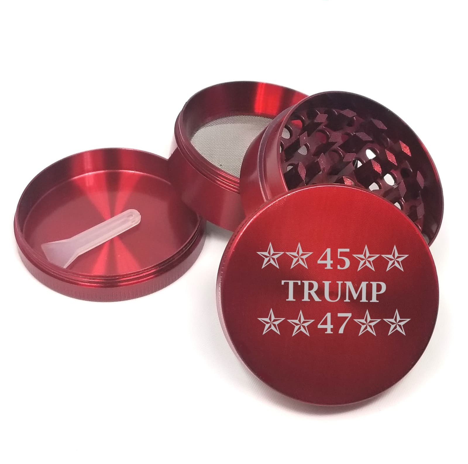 Trump 45 47 Red Herb Grinder – Modern Design, Multi-Chamber, Perfect for Foodies