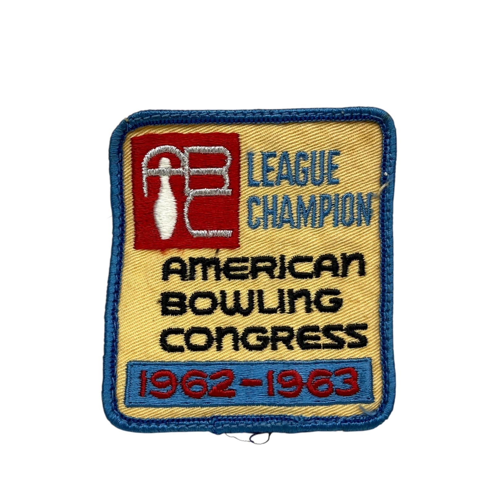 Vtg 1962-63 ABC Bowling League Champion Patch Badge American Bowling Congress